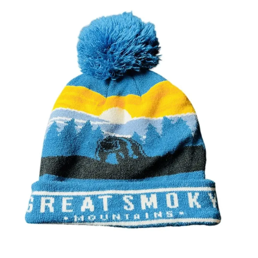 The Great Smoky Mountains Beanie Hat With Pom Pom One‎ Size Fits Most